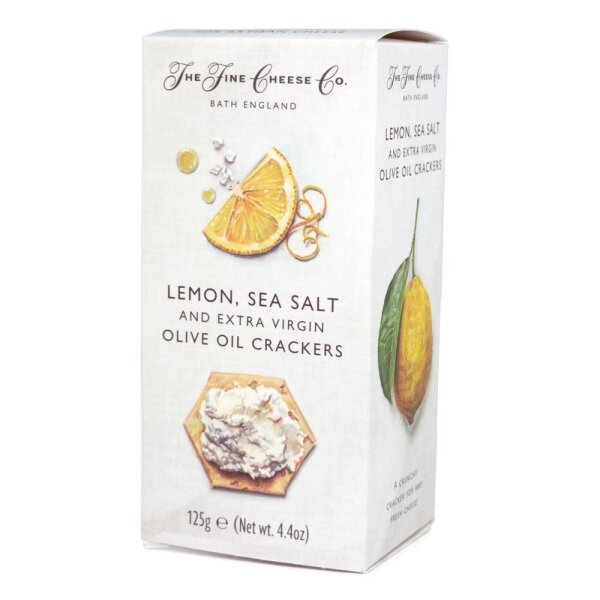 The Fine Cheese Co. Lemon, Seasalt and Extra Virgin Olive Oil Crackers 125g