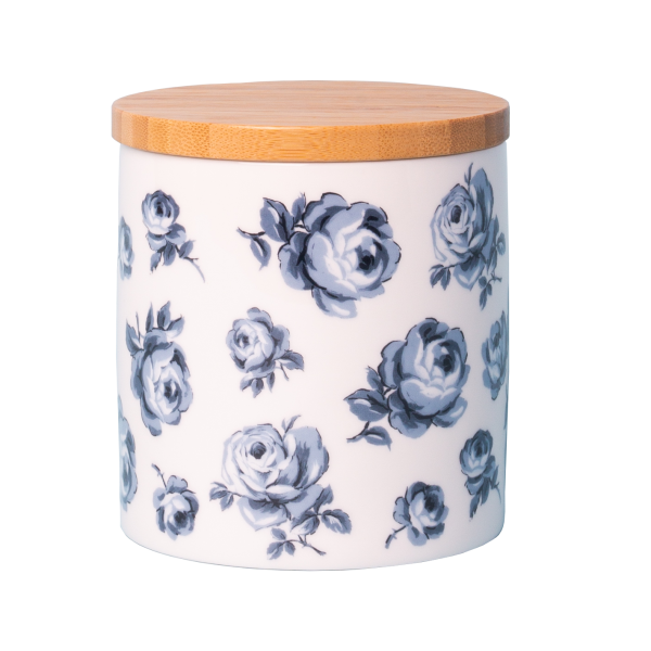 Katie Alice Vintage Indigo White Floral Storage Jar